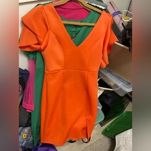 Orange Scuba Interview Dress